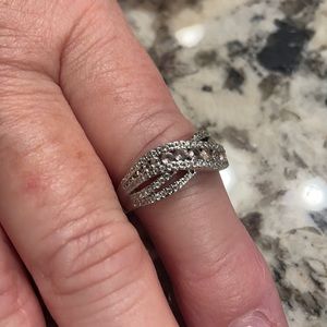 Diamonique size 7 with pink stones